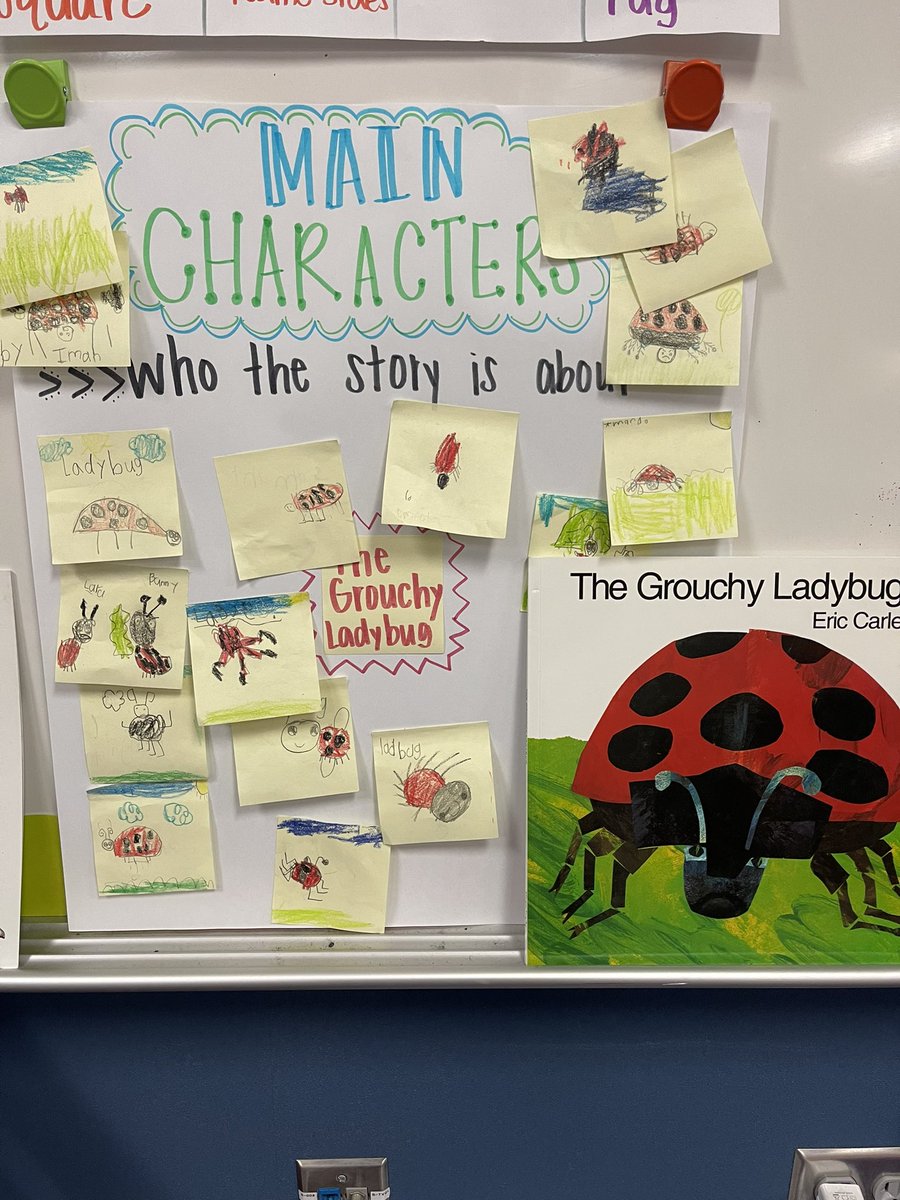 MrsLizzyMoreno's tweet photo. Quick ways to assess if we can identify the main character in a story! ☺️ #kindergarten #MRobPRIDE @MRobinsonElem https://t.co/EDeZ1eLs8j
