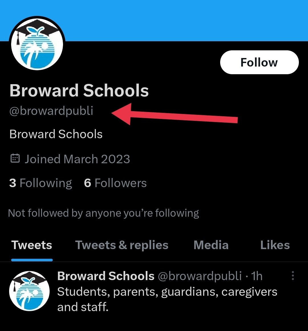 🚨🚨🚨
ATTENTION students, parents, guardians, caregivers and staff! 

The twitter account <a href="/browardpubli/">Broward Schools</a> is NOT an official BCPS account. 

Any information related to updates will be posted directly from the official BCPS handle -  <a href="/browardschools/">Broward Schools</a>.