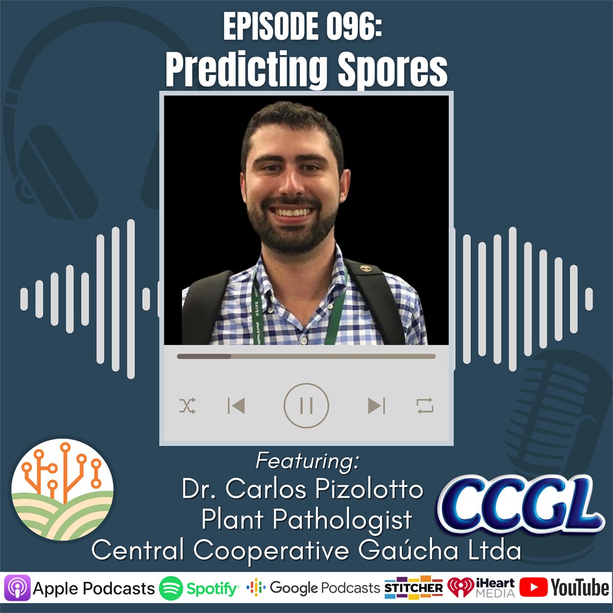 UNL_CropWatch's tweet photo. FarmBits Podcast: Predicting Spores | @UNLFarmBits chats with Carlos Pizolotto, a Brazilian #plantpathologist who is researching predictive models to prevent and control #plantdisease outbreaks in #agriculture. #NebExt #plantpathology #cropdisease ๐ฑ https://t.co/KfNVWPe0Xx https://t.co/9i4VD7zGez