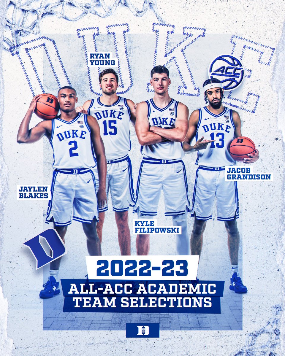 Got 4 on the All-ACC Academic Team!

🫡 J Boog 
🫡 <a href="/ryanyoung2323/">Ryan Young</a> 
🫡 <a href="/kylefilipowski/">Kyle “Flip” Filipowski</a> 
🫡 <a href="/slimjake_/">Jacob Grandison</a>