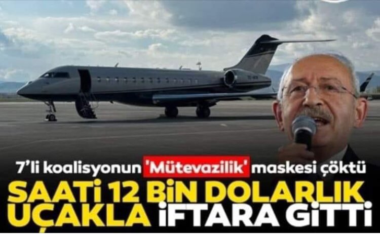 <a href="/kilicdarogluk/">Kemal Kılıçdaroğlu</a> Hani sen israfa karşıydın Kemal..
Yazık değil mi..?
Gitti en az 60 bin dolar..!
Tayyip babadan isteseydin ya 1 günlüğüne 1 uçak..😄