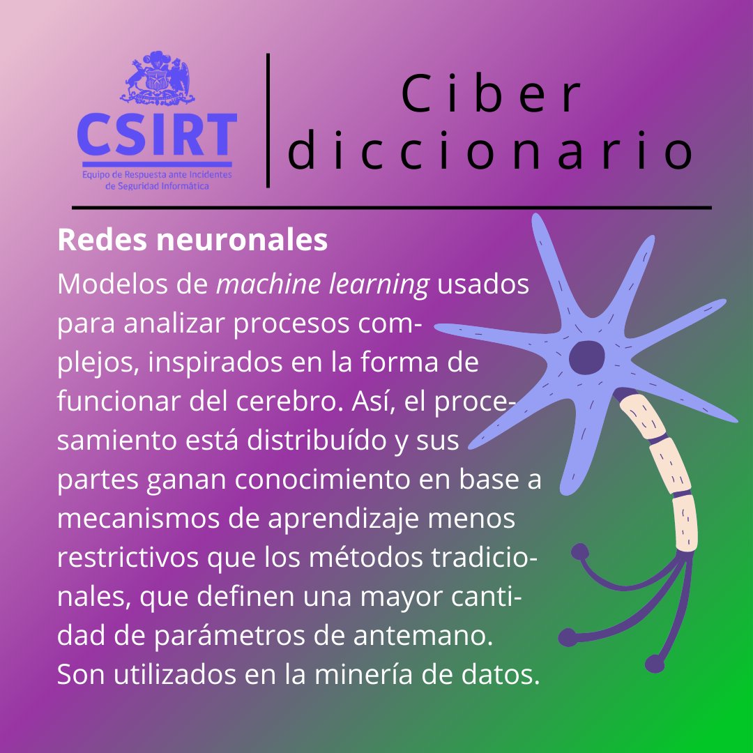 CSIRTGob's tweet photo. Nuevo volumen, el 32 de #ciberdiccionario del
@CSIRTGob, trae esta vez definiciones para #redesneuronales, #mineriadedatos, #desktopexercise y #brechadedatos - Encuentra más datos y #ciberconsejos siempre en nuestra web: https://t.co/GerO8S75C9 #ciberseguridad @subseinterior https://t.co/0y96t7jTSE