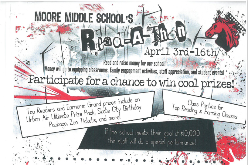 moore_middle's tweet photo. Only a few days left to crush our Read-A-Thon!!! Grab a good book and win some great prizes!!!

#jeffcopublicschools #mooremiddleschool #greatdaytobeamustang #readathon https://t.co/FtHcMu3Jx5