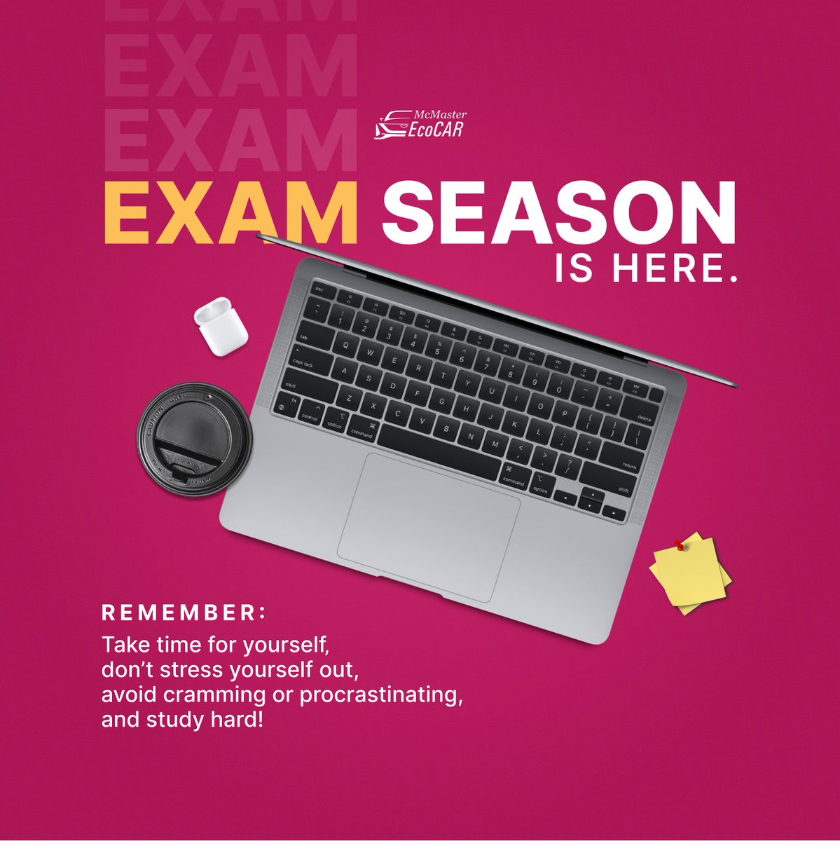 Once again, exam season is upon us at #McMasterUniversity! We would like to wish everyone the best of luck with their upcoming projects, presentations and tests, even though we know you will all do great! #maceng #EcoCAR #EVChallenge