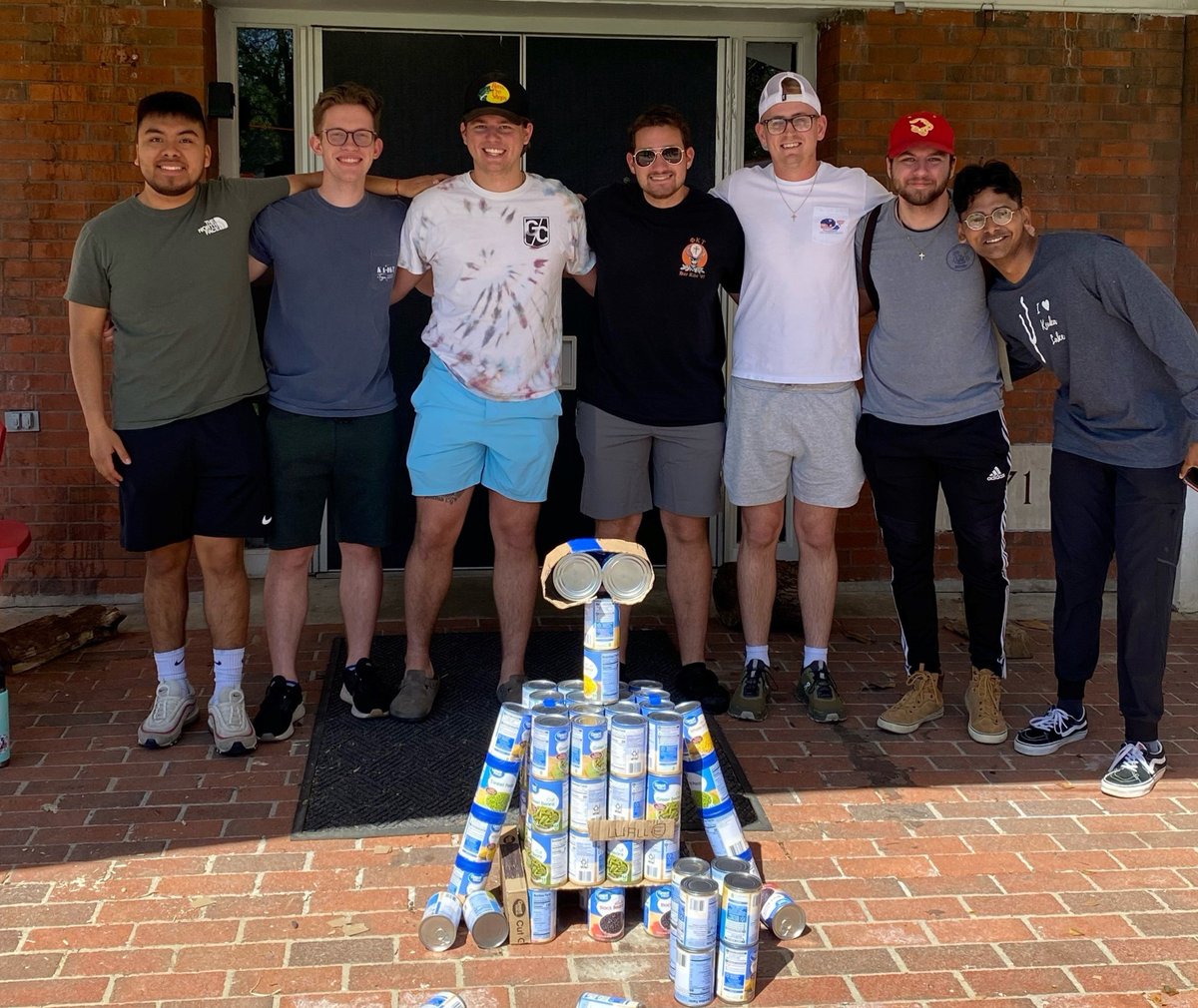 GtownCollege's tweet photo. The Can-Struction Competition for Greek Week collected 912 cans of food for Amen House, whose mission is to end hunger in Scott County. Congrats to overall winners Phi Mu and Phi Tau for their creative designs! #GreekWeek #GCGivesBack https://t.co/JhV7To9i0S