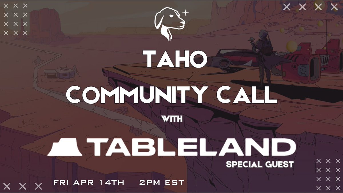 Tahomies! We got @tableland__ on for this Friday's community call! 

📍 Apr 14, 2PM ET

📲 Tune in via chat.taho.xyz