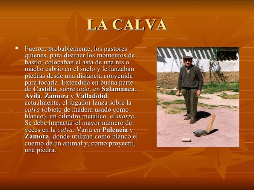 mppaula12's tweet photo. La Calva: juego tradicional de lanzamiento. Consiste en lanzar una piedra de hierro, llamada morrillo, para intentar dar a la calva, que se dice que comenzaron a jugar con un cuerno de vaca, pastores de la provincia de Ávila
#EstrategiasCCSS #InfantilVA #DCSUVA https://t.co/RkDpOv2jJQ