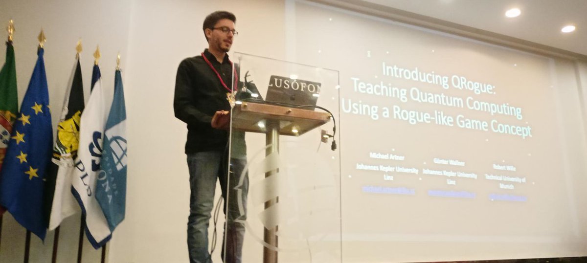 Robert Wille (@rbrtwll) on Twitter photo We played a bit around with #gamification for #QuantumComputing. The result: A beta version of a Rogue-like game teaching quantum computing. This week, Michael Artner presented the concept at <a href="/FDGconf/">FDG 2023 Conference</a>.
Wanna play a round? Then, check it out at cda.cit.tum.de/app/qrogue. We played a bit around with #gamification for #QuantumComputing. The result: A beta version of a Rogue-like game teaching quantum computing. This week, Michael Artner presented the concept at <a href="/FDGconf/">FDG 2023 Conference</a>.
Wanna play a round? Then, check it out at cda.cit.tum.de/app/qrogue.