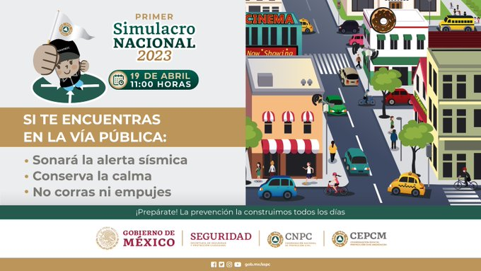 Radio_Ranchito's tweet photo. 📢📢Recuerden que el próximo 19 de abril es el #SimulacroNacional, si están en casa, trabajo, escuela o en la calle sigan las instrucciones y conserven la calma.

#RadioRanchito #MegustaMas #FelizJuevesATodos https://t.co/PZp32UTf7z