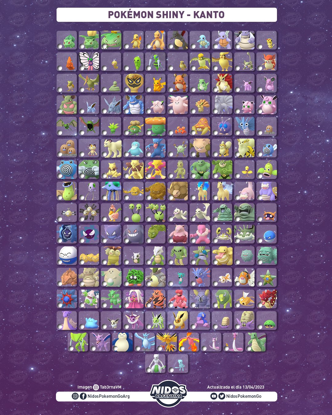 Nidos Argentina - ¡LISTA DE POKÉMON SHINY! Actualizamos la lista para que  puedan marcar y compartir con sus amigos las variantes shiny que tengan o  les falten. - Sumamos a Clamperl (junto