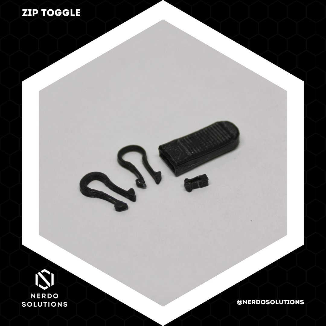 Das Vergnügen eines abgebrochenen Reißverschluss-Zippers (Toggle) hatten wir vermutlich alle schonmal. Meist behilft man sich dann mit einem Schlüsselring oder ähnlichem.
Ein richtiger Ersatz ist trotzdem angenehmer zu nutzen und schöner anzusehen.

#NerdoSolution #3DPrinting