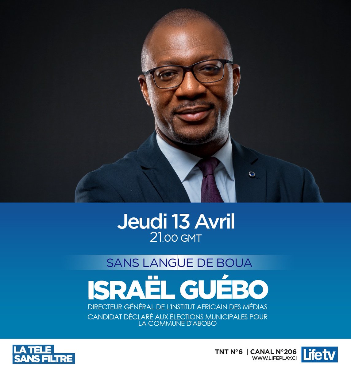 A 21 heures TU, ce soir. Sans Langue de Boua. 
📺 En live sur <a href="/lifetvci/">Life TV</a>.
TNT N•6 | Canal+ 206
