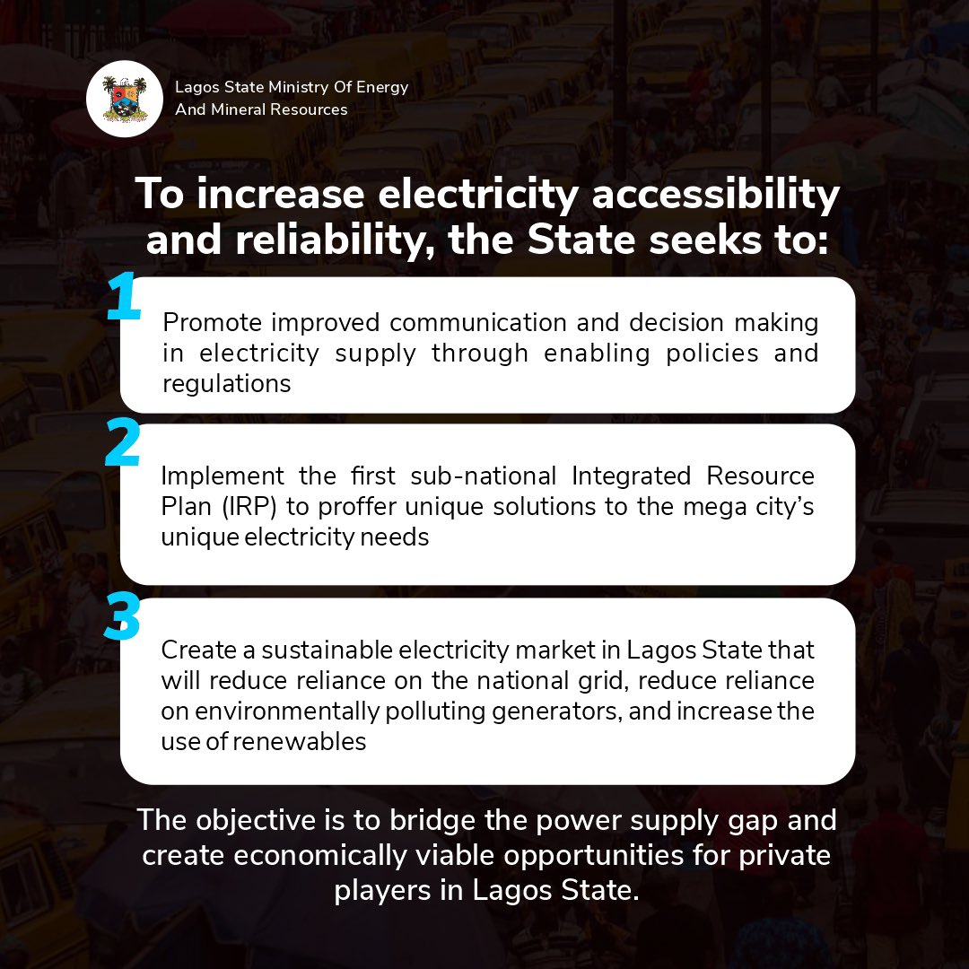 Lagos State has the highest population density among Nigeria's 36 states. This is why the State Government seeks to increase electricity accessibility and reliability. Swipe to see some of the measures we are taking to make this happen.
.
.
#lasgenergy