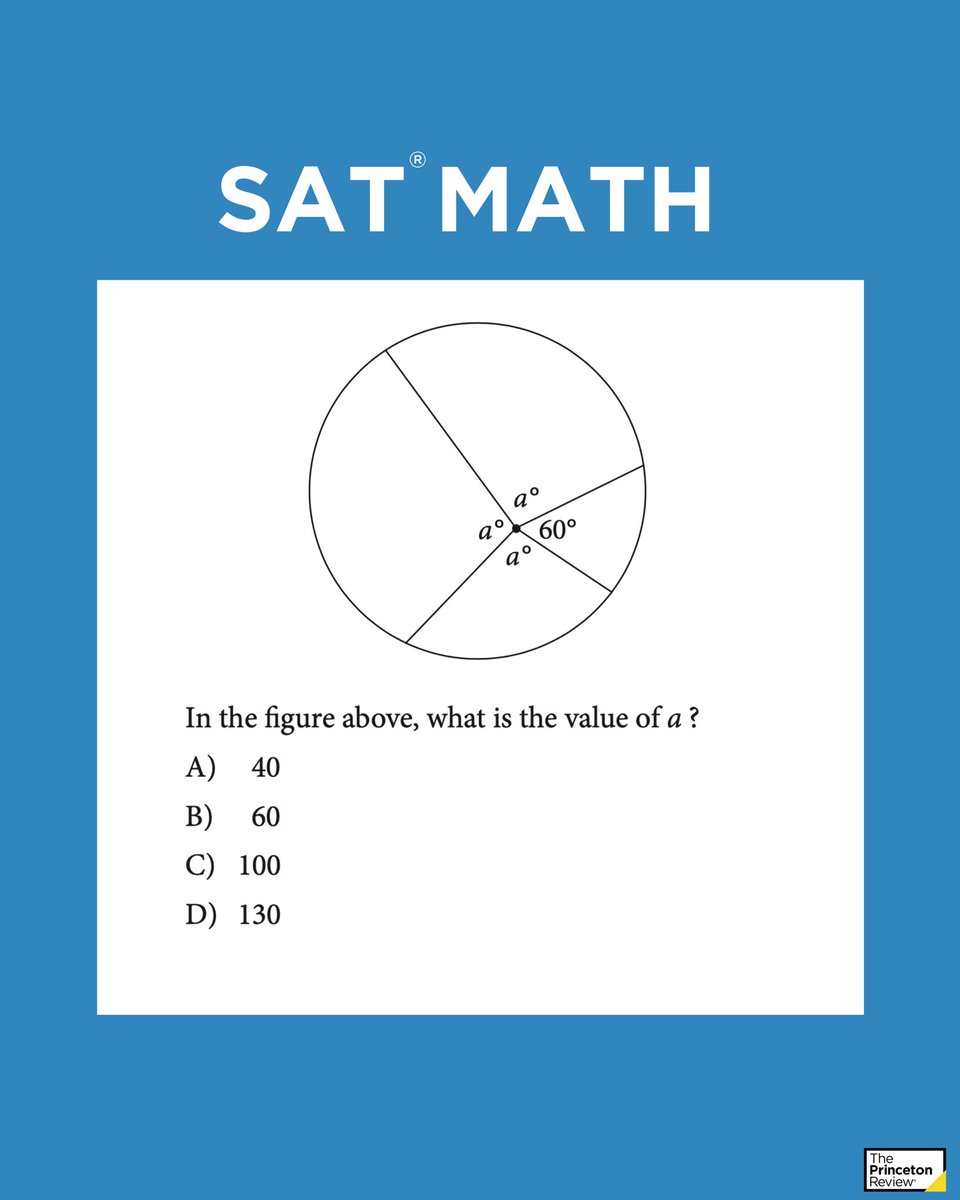 Comment your answer below and we’ll post the answer tomorrow morning! Full length practice tests here ⤵️ princetonreview.com/college-advice… . . . . . #SAT #math #arithmetic #practicetest #college #collegeprep #algebra #examprep #functions #calculus