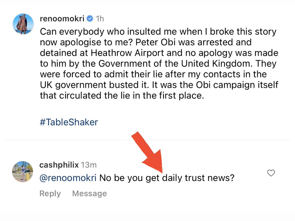 renoomokri's tweet photo. Ha! Obidients Are Accusing Me of Being The Owner of Daily Trust For Busting The Lie That The British Government Apologised to Peter Obi!

#TableShaker https://t.co/NaJsRJN5G5