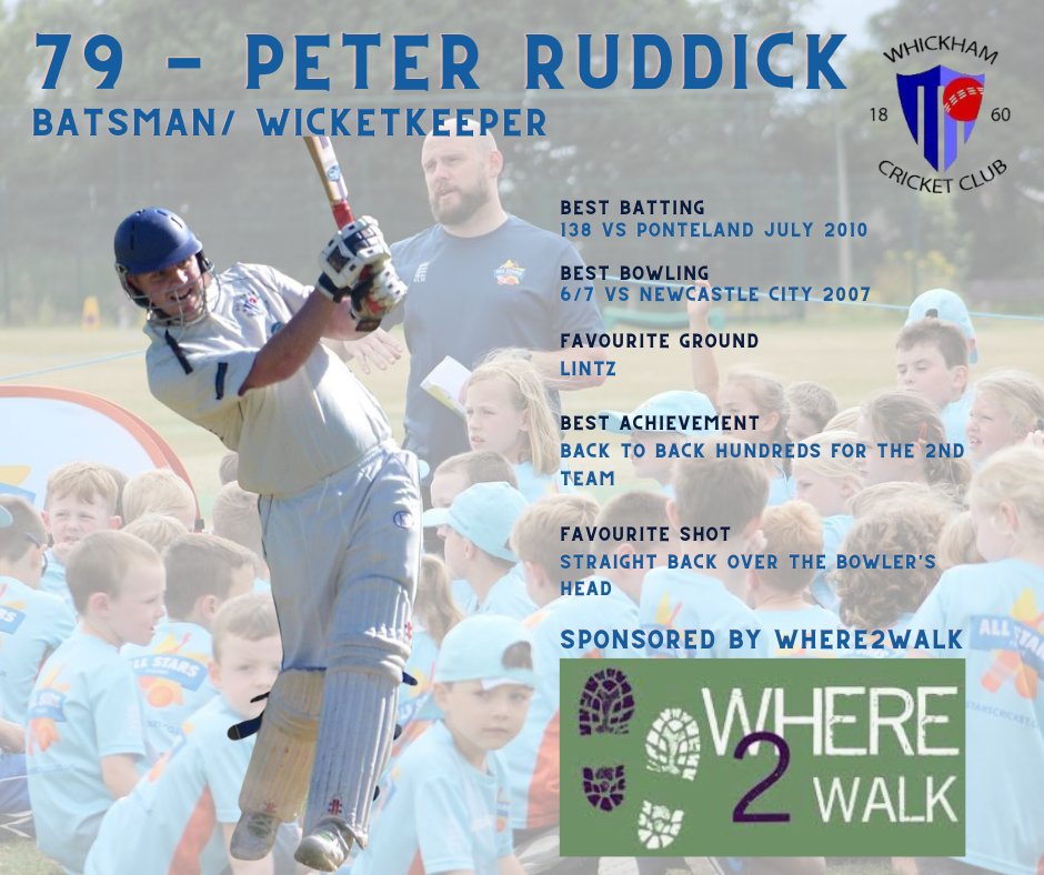 Razor might not play often these days but he's still a massive part of our club. He's been instrumental in the success that our junior section at Whickham CC have had over recent years. We hope we get to see Razor score a few more runs this season!
Sponsored by <a href="/Where2Walk/">Jonnie Smith</a>