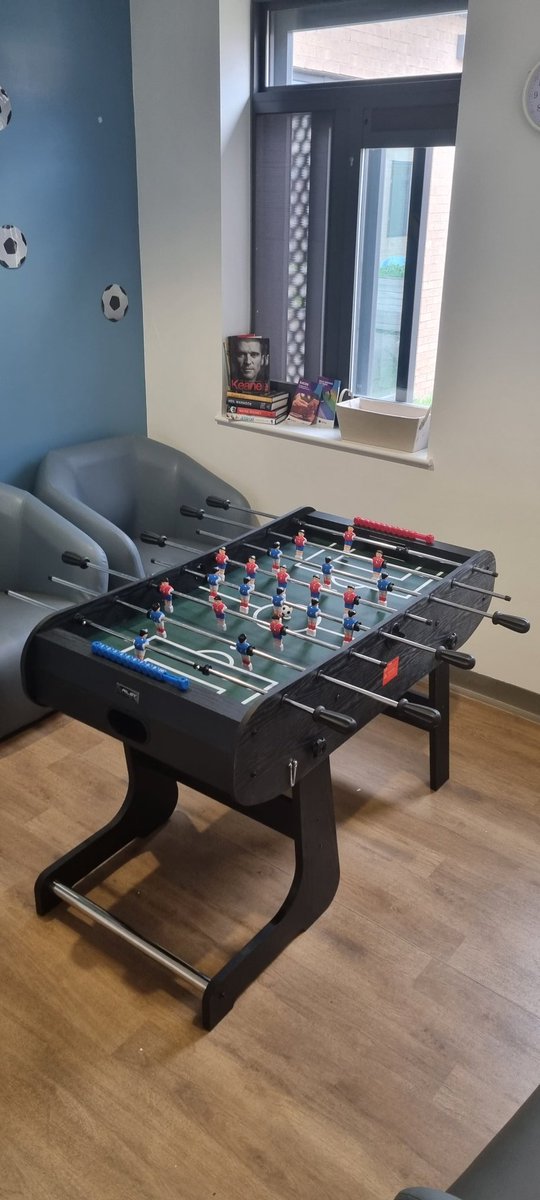 Claire78028760's tweet photo. How it started and how it ended 😉 new football table on #teamprospect I think we did a fab job building it @itscaz4 #therapyteam @GMMH_NHS @AtherleighP https://t.co/OwW7YCB6Kr