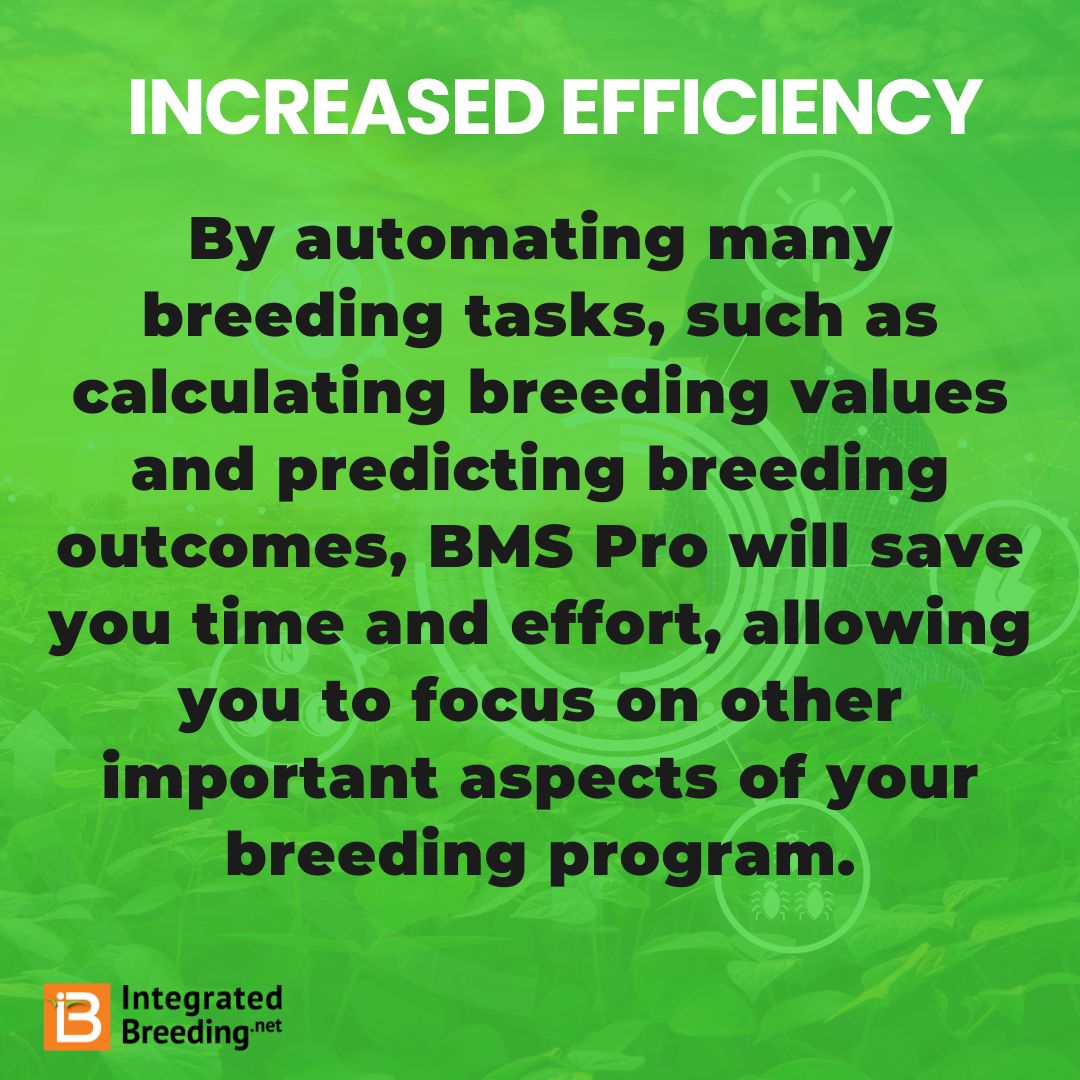 IBPlatform's tweet photo. The Breeding Management System (BMS) is a Software for plant breeding efficiency and innovation. Here are some of the benefits of implementing the #BMS use in your breeding programs and activities.
#cropimprovement #BMSPro #Breeding #efficiency https://t.co/tvLF3eyfz9