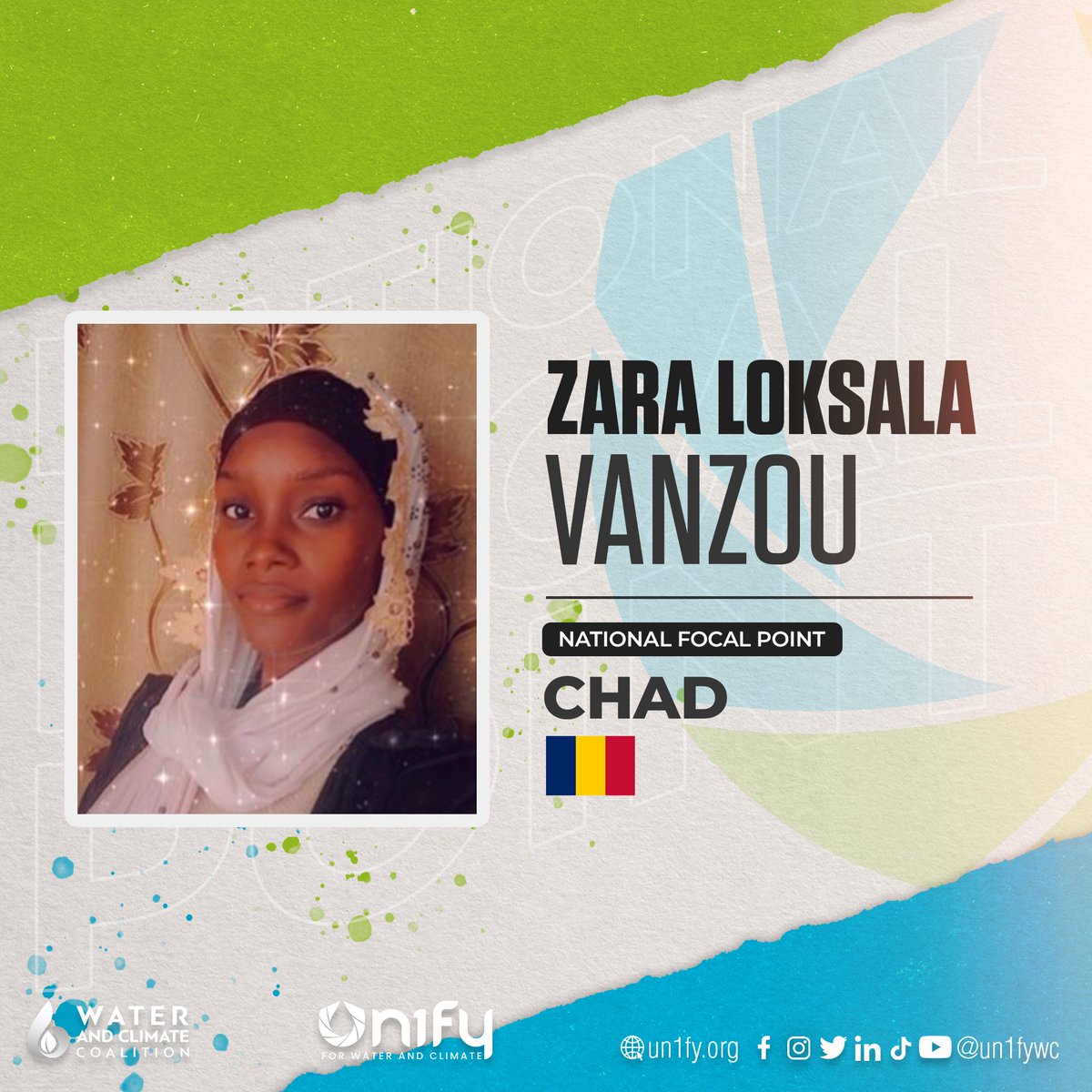 Introducing our National Focal Points for Chad, Zara Loksala Vanzou and Khouzeiffi Issakha Doud-bane. Are you from Chad and willing to advocate for water and climate? You can reach them via email at chad@un1fy.org #un2023waterconference #WaterAction #un1fy #un1fywc
