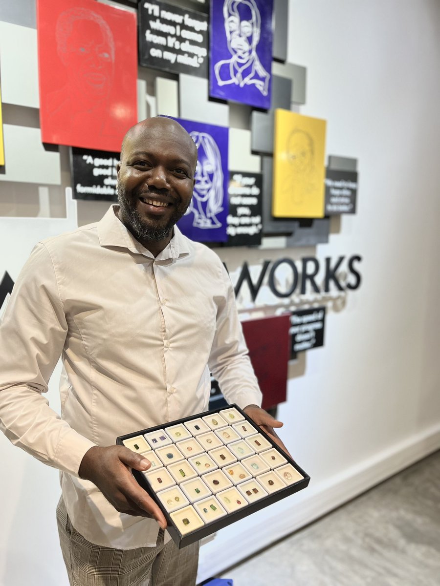 Mafipe's tweet photo. At Africaworks with @eleora_gems 

My mother’s home village of Hofmeyr outside of Nyimba has a deposit of blue tourmaline  

We need to normalize buying and wearing our own gems. 

Call Eleora +260 978380880

#eastern #zambia #bluetourmaline https://t.co/ixwpjj3SQw
