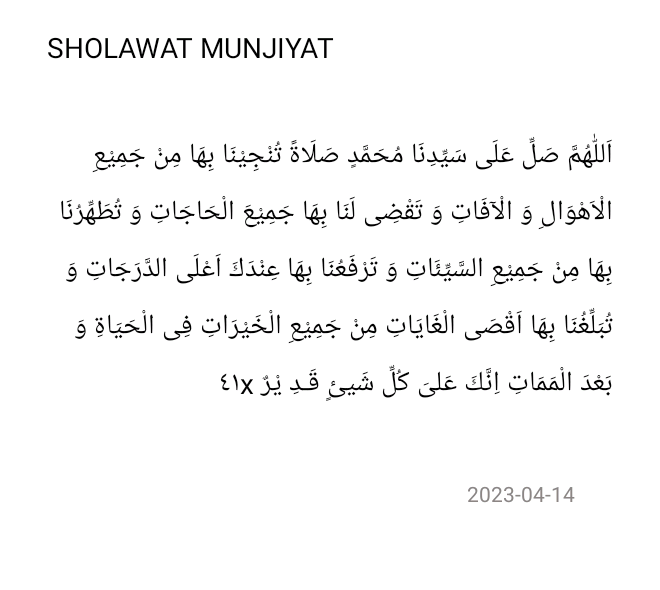 kan9imam's tweet photo. SHOLAWAT MUNJIYAT
Dengan Tawasul Masyayikh Lirboyo 
Untuk Segala Hajad
1. Ilaa hadhrotin Nabiyyil Musthofa Muhammad shollalloohu ‘alaihi wa sallam wa alaa aalihii wa shohbihii ajma’iin
2. Wa ilaa hadhrotisy Syaikh Abdul Qodiril Jiilaniyyi radhiyallahu ‘anhu https://t.co/6NMyphtsZf
