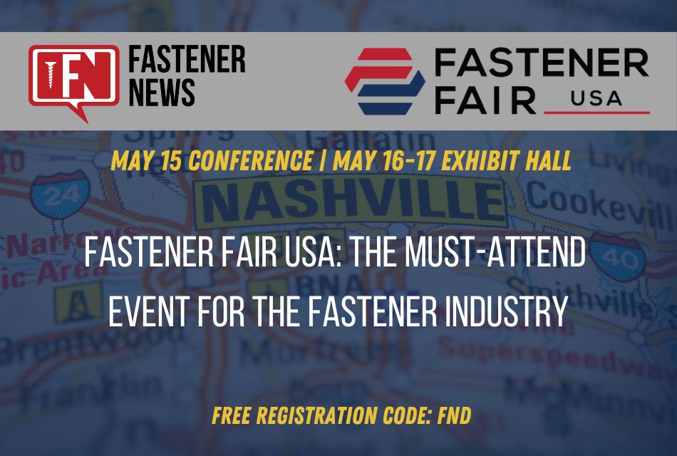 Fastener News Desk 🔩 (@fastenernews) on Twitter photo Fastener Fair USA is back and better than ever! The highly anticipated trade show is taking place at Music City Center in Nashville, TN from May 16-17, 2023! Get FREE Registration Code & Register today! fastenernewsdesk.com/96704/fastener… <a href="/FastenerFairUSA/">FastenerFairUSA</a> 
#FastenerNews #Fasteners #FFUSA23 Fastener Fair USA is back and better than ever! The highly anticipated trade show is taking place at Music City Center in Nashville, TN from May 16-17, 2023! Get FREE Registration Code & Register today! fastenernewsdesk.com/96704/fastener… <a href="/FastenerFairUSA/">FastenerFairUSA</a> 
#FastenerNews #Fasteners #FFUSA23