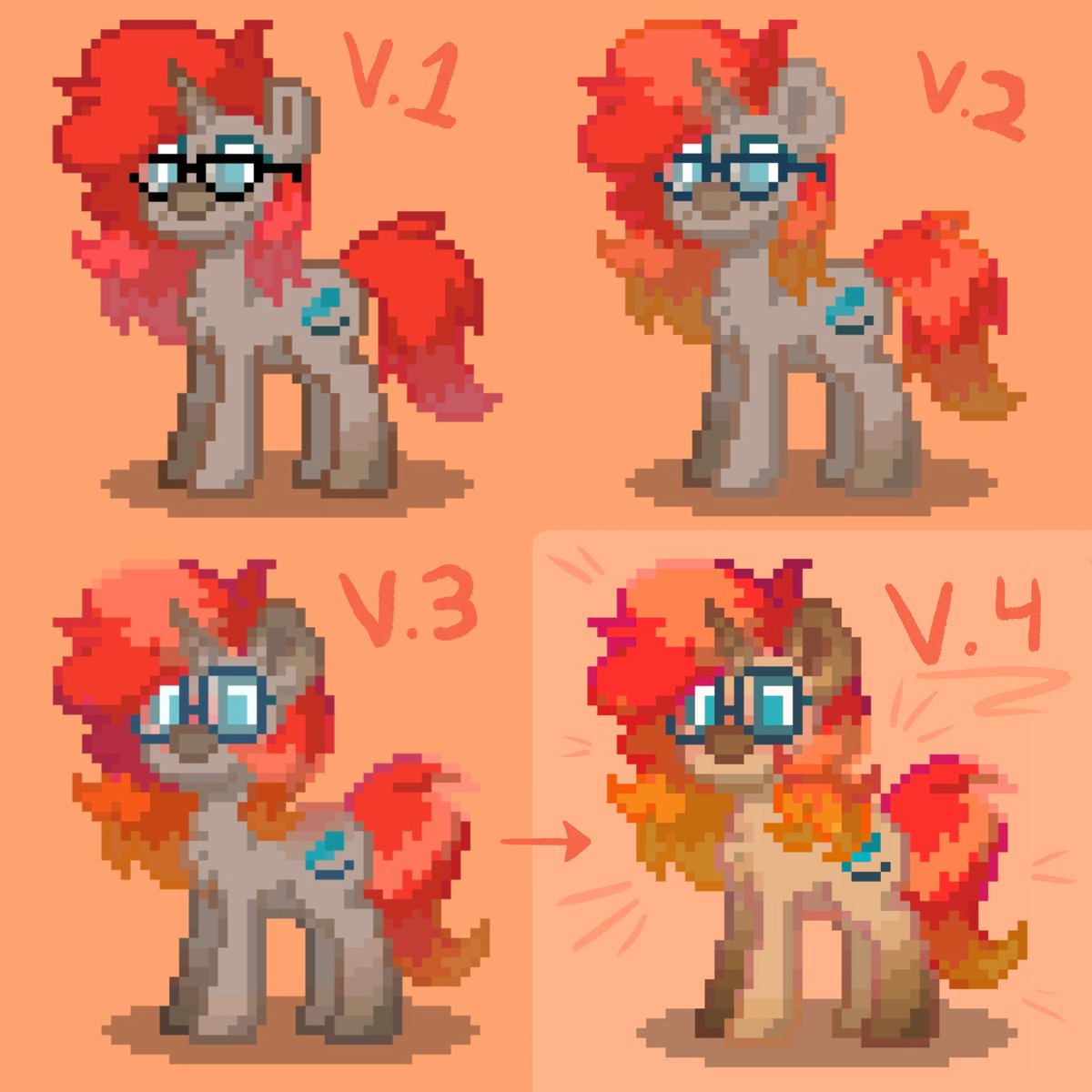 Scarlet_Wish_26's tweet photo. Generations of Scarlet, up to the new- V.4!
#CharacterUpdate #ponytown #mlp #oc https://t.co/88WDtNeWq3