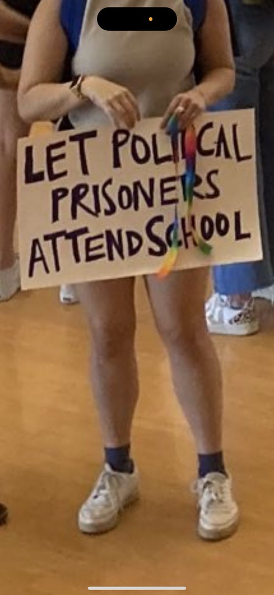 Photos from the UNC walk out happening right now in support of Jamie Marsicano!!!!! This sign says “LET POLITICAL PRISONERS ATTEND SCHOOL”