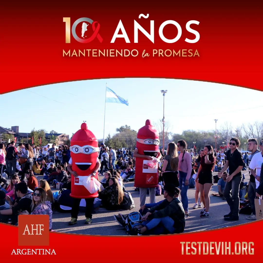 AHFargentina's tweet photo. ¡Celebramos 10 años en el país! 
En este tiempo, logramos diagnosticar de manera temprana a 4.162 personas que viven con VIH, de las cuales el 95% fueron vinculadas al sistema de salud. Esto significa que más de una persona por día accedió a un diagnóstico temprano.
#MeTesteoDe10 https://t.co/sLK2NTQzSE