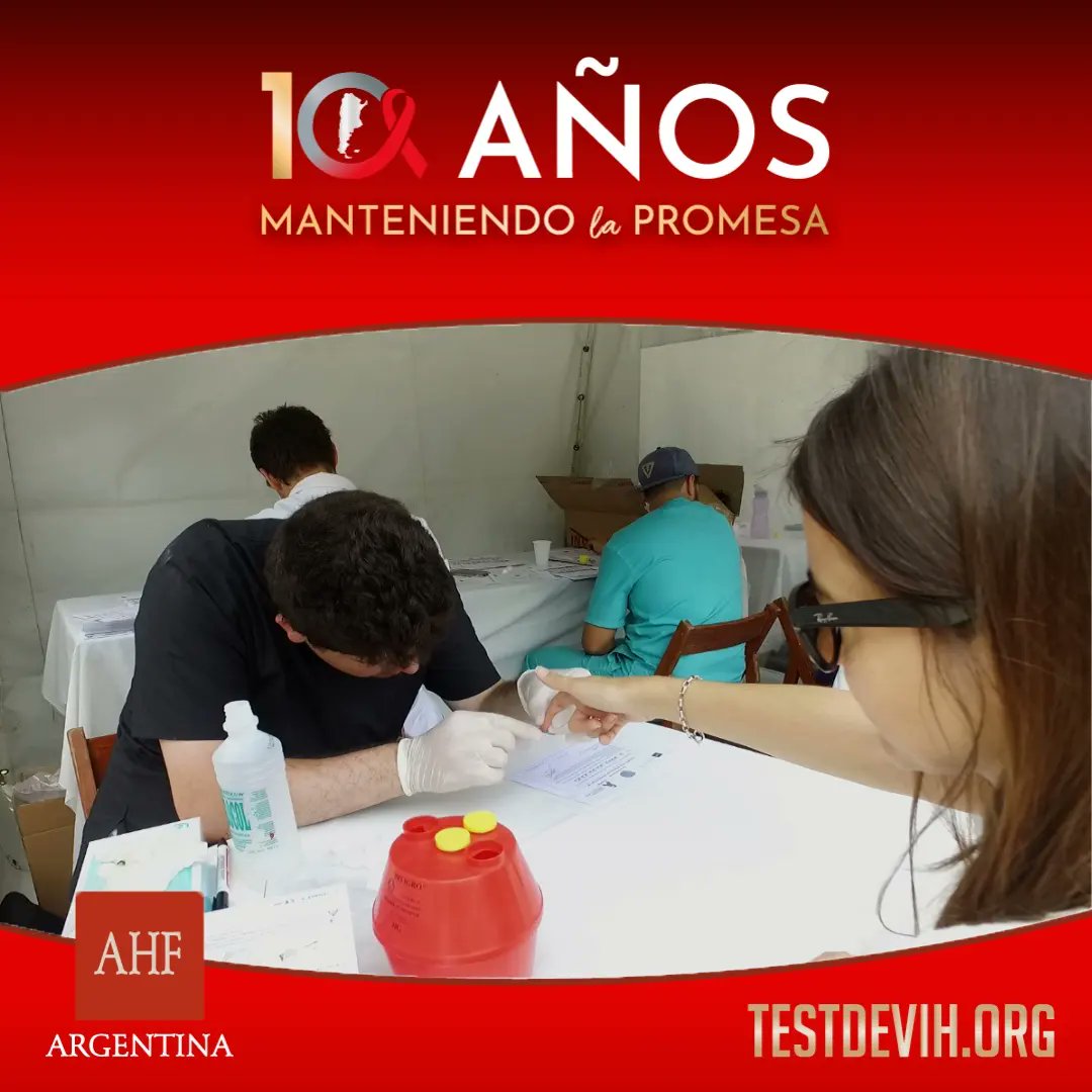 AHFargentina's tweet photo. ¡Celebramos 10 años en el país! 
En este tiempo, logramos diagnosticar de manera temprana a 4.162 personas que viven con VIH, de las cuales el 95% fueron vinculadas al sistema de salud. Esto significa que más de una persona por día accedió a un diagnóstico temprano.
#MeTesteoDe10 https://t.co/sLK2NTQzSE
