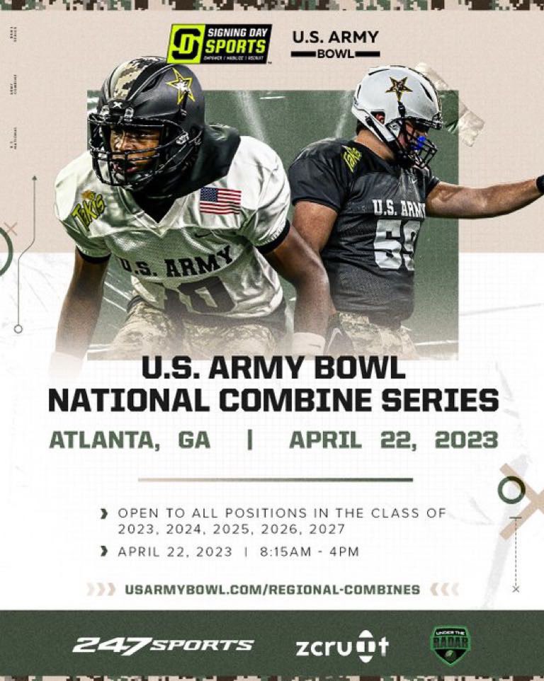 Blessed to receive an invite to the U.S Army All American Camp🙏🏽 @SwickONE8 @Frfountain2002 @CoachBeck56 @coachMMartin54 @MannyrodU48 @RecruitGeorgia @GoMVB @NP_Recruiting @MTFB_Recruiting @One11Recruiting @gobigrecruiting @CSAPrepStar