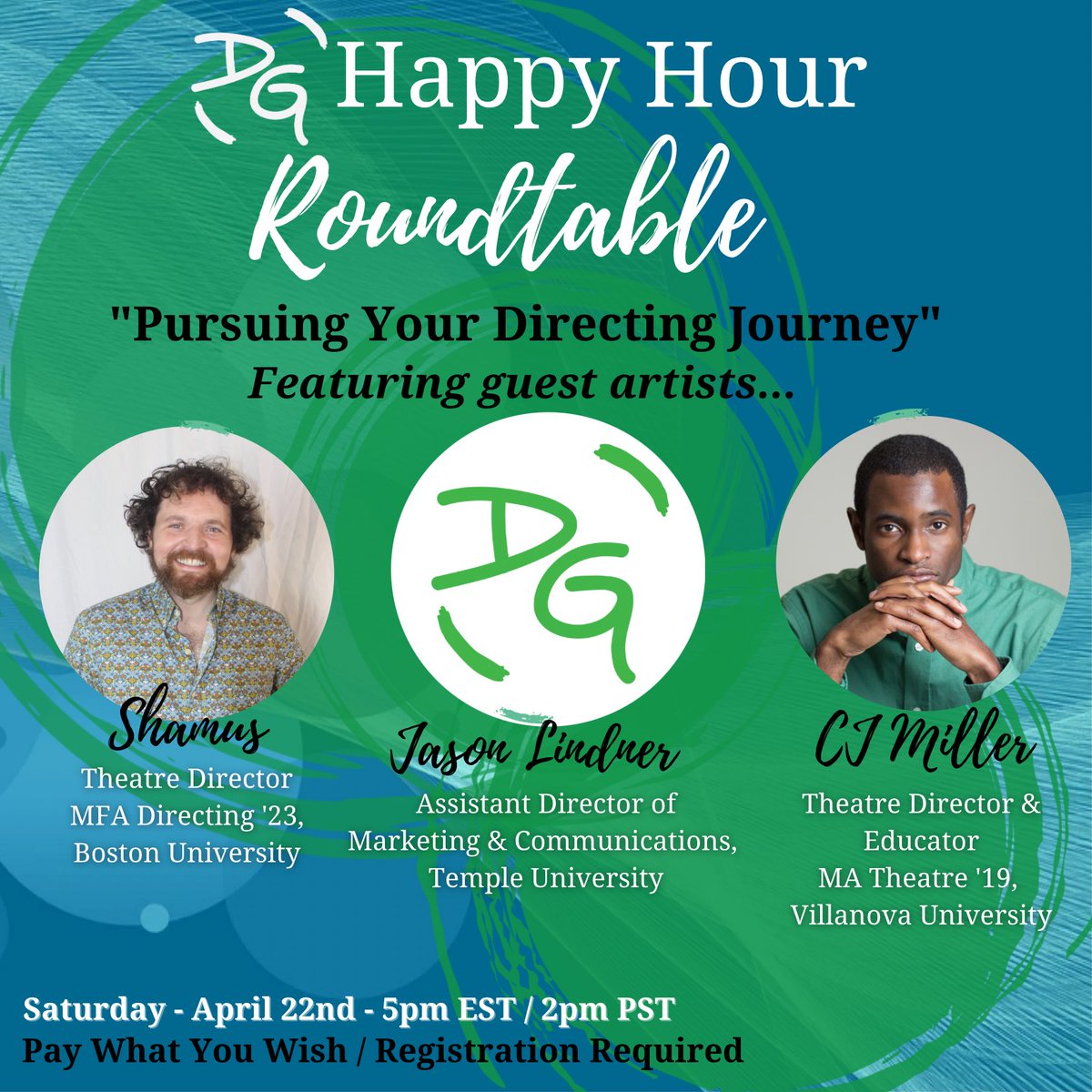 DirectorsGather's tweet photo. Next Sat 4/22 #WeGather for a virtual roundtable with #theatredirectors Shamus and CJ Miller and #artsadmin and #artsmarketer Jason Lindner centering directors’ journeys. https://t.co/8S2PDRKJtl https://t.co/XjWiUHOvuG