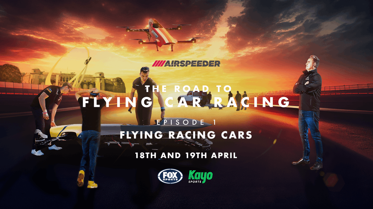 Follow the journey of our early years at Airspeeder getting #eVTOLs off the ground.

"Road to Flying Car Racing" Episode 1 kicks off next week 18th and 19, April on <a href="/FOXSportsAUS/">FOXSportsAUS</a> and <a href="/kayosports/">Kayo Sports</a> - make sure you hit record! <a href="/Foxtel/">Foxtel</a> 

foxtel.com.au/tv-guide/Air-S…