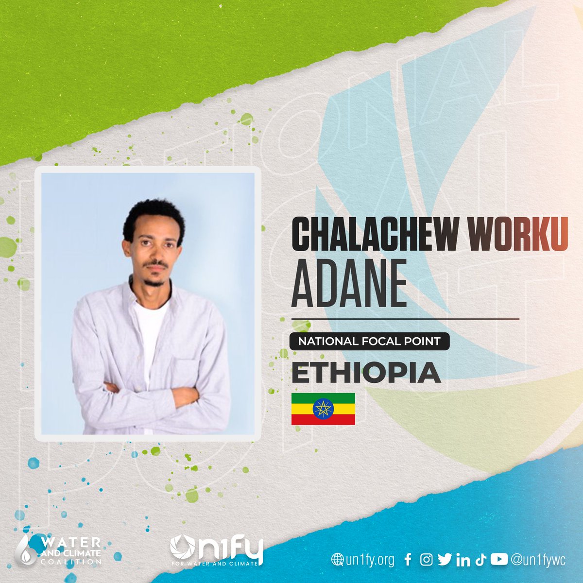 Introducing our National Focal Points for Ethiopia, Fufa Hunduma Banja and Chalachew Worku Adane. Are you from Ethiopia and willing to advocate for water and climate? You can reach them via email at ethiopia@un1fy.org #un2023waterconference #waterandclimate #wateraction #un1fy