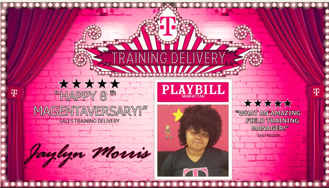 Happy 8th Magentaversary to the one and only @JaylynCMorris! Jaylyn, you are such an amazing asset to the East Training team, we appreciate all that you do for the East and all those you support each and every single day!