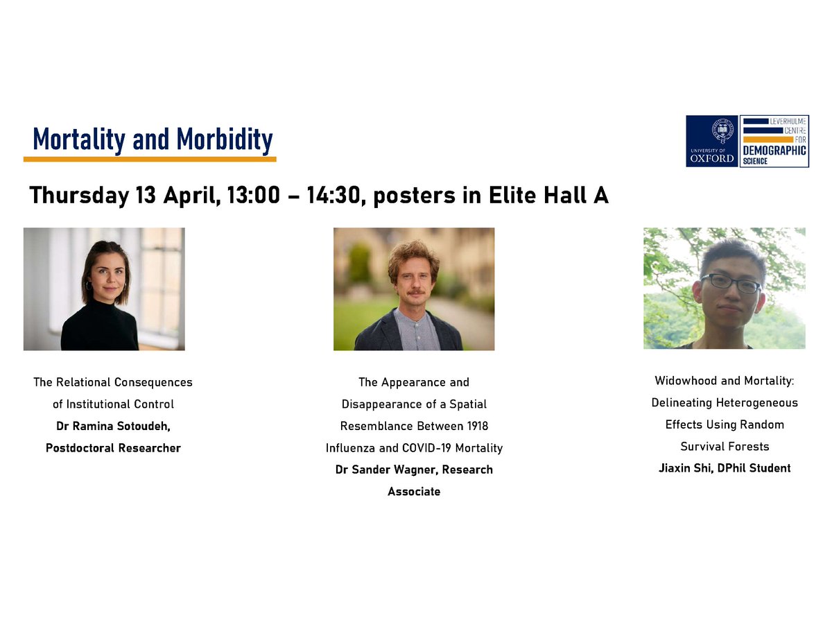 Coming up next at #PAA2023! We have SEVEN posters in the #Mortality and #Morbidity session starting soon in Elite Hall A, 13:00-14:30.
