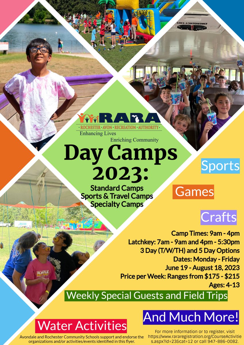 RARA Summer Camp has been filling up super quick! Make sure to get signed up quickly. Also we are still hiring Day Camp and SCAMP Counselors! #SummerCamp #IPlayAtRARA #ThingsToDoInRochester #RARA