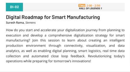 jamesvgingerich's tweet photo. #ManufacturingInAmerica.  Coming up at 2pm.  Digital Roadmap for Smart Manufacturing.  DI-02.    #MiA23 #Manufacturing https://t.co/4uuM2UBEGW