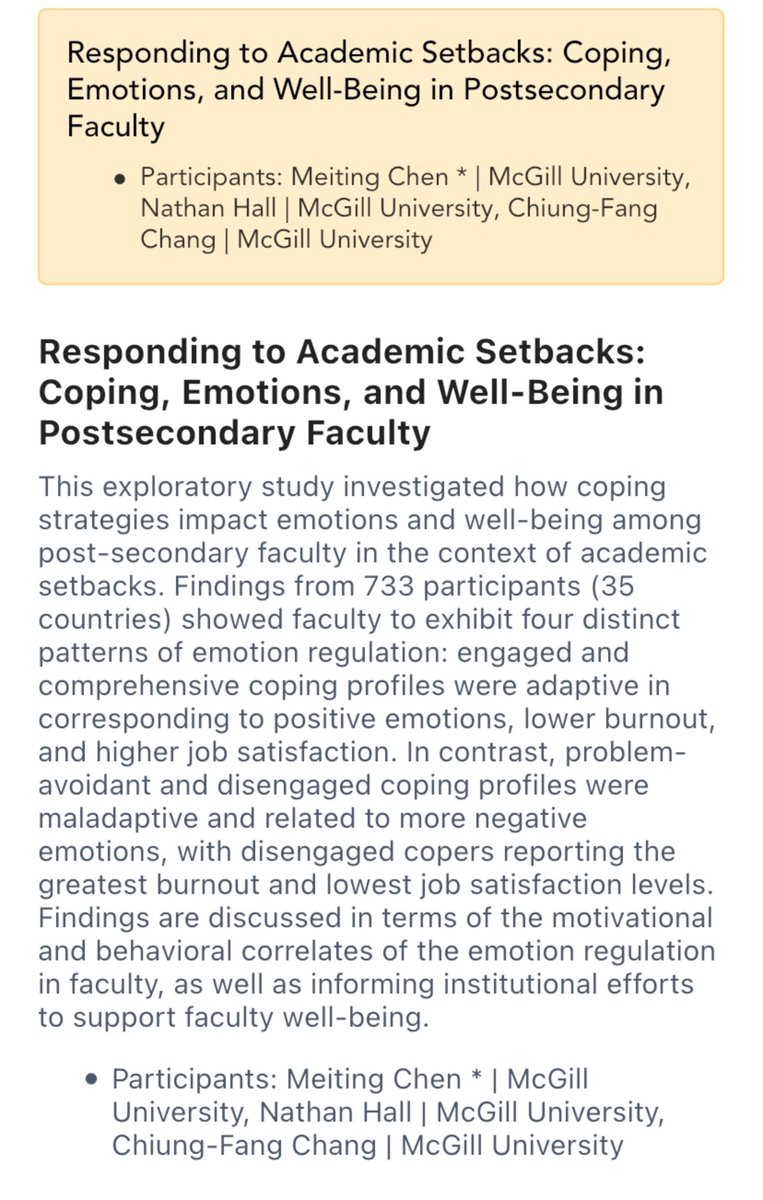 meiting_c's tweet photo. For those who are also on site at Chicago for #AERA23 and interested in the topic of Postsecondary Faculty #Motivation, please come to this paper session on Saturday afternoon where fantastic scholars (and I) will present! https://t.co/nbREnjc5Ci