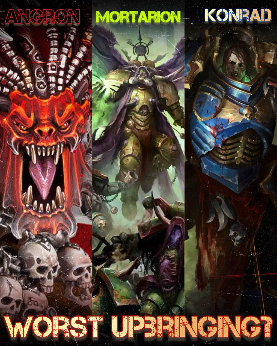 culttalknet's tweet image. Childhood can be a difficult time for anyone, but some take it to a whole different level! Which Primarch had the roughest up bringing Angron, Konrad or Mortarion?! Let us know who and why!

#warhammer40k #WarhammerCommunity