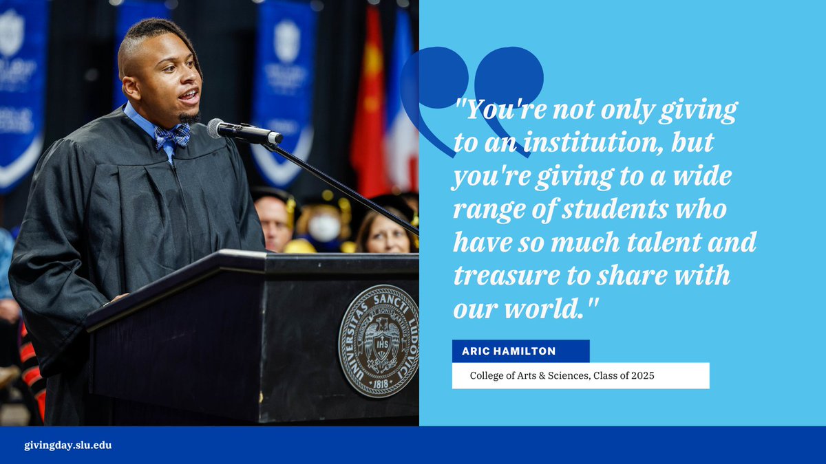 .@SLU_SGA president Aric Hamilton said it best. Join the SLU Giving Day effort now at givingday.slu.edu.