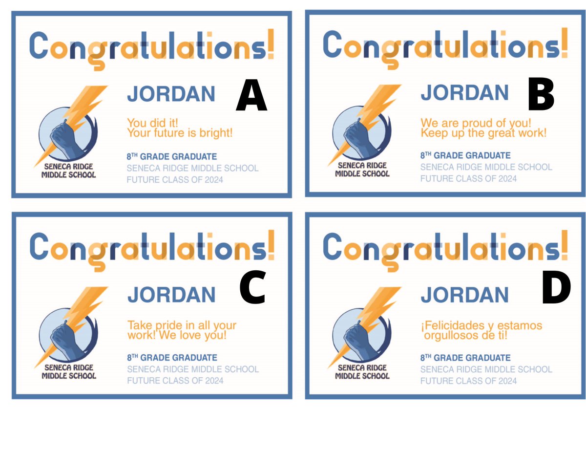 8th grade “graduation” signs are now on sale.  Order one of these personalized signs and it will be placed in front of your house in mid-May.  Signs are $25 each and can be ordered on the PTO website - srmspto.membershiptoolkit.com   Sale will end Friday. April 28, 2023.