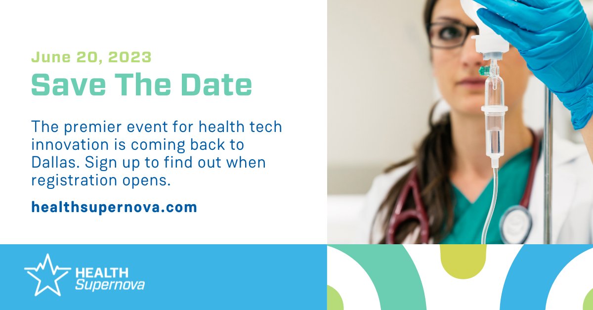 STATION_Dallas's tweet image. SAVE THE DATE ➡️ #healthsupernova is coming back to Pegasus Park in Dallas June 20th! 🩺

Tap into our powerful network to make connections with health innovators from Texas and across the country! 💪

Pre-register ➡️ hubs.ly/Q01LmWKt0