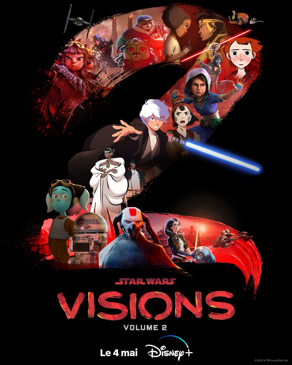 Continuez d'explorer l'univers Star Wars à travers l'œil de 9 studios d'animation du monde entier ! 

Star Wars : Visions, volume 2, à découvrir dès le 4 mai sur #DisneyPlus.