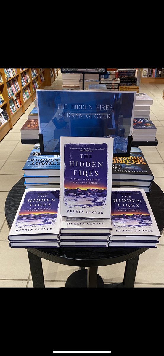 Thank you to <a href="/MerrynGlover/">Merryn Glover</a> for stopping by to sign copies of her brilliant new book #TheHiddenFires. 

This captivating read will appeal to fans of Nan Shepherd and to anyone with an affinity for the Scottish mountains. 

#Cairngorms
#aviemore 
#NanShepherd 
#Waterstones