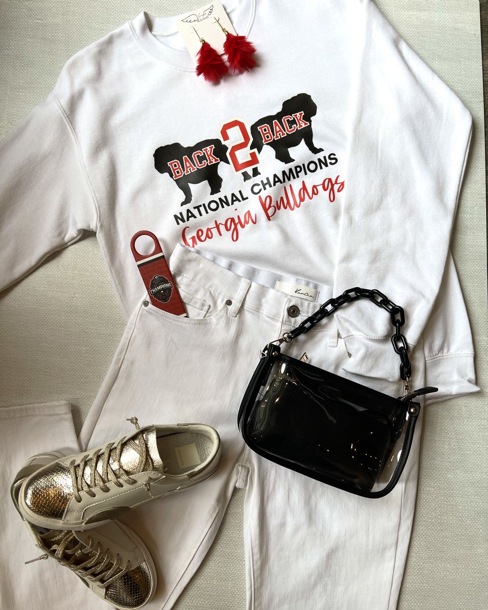 All_Inspired_A's tweet photo. Hey Dawgs!❤️🖤 we have your outfits ready for G Day this weekend! Which one would you wear? 1, 2, or 3? https://t.co/rwmHO8o40Q