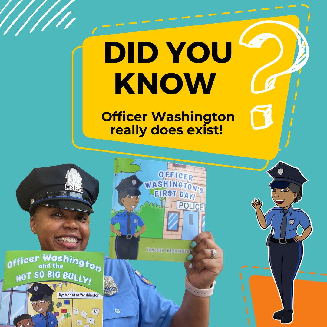 While the Officer Washington stories are fiction, the character is based off of me! I thought it would be fun to be able to read my stories to children then, introduce them to the real Officer Washington. 
#letsplay #communityhelper #bridgethegap #officerwashingtonsfirstday #chil