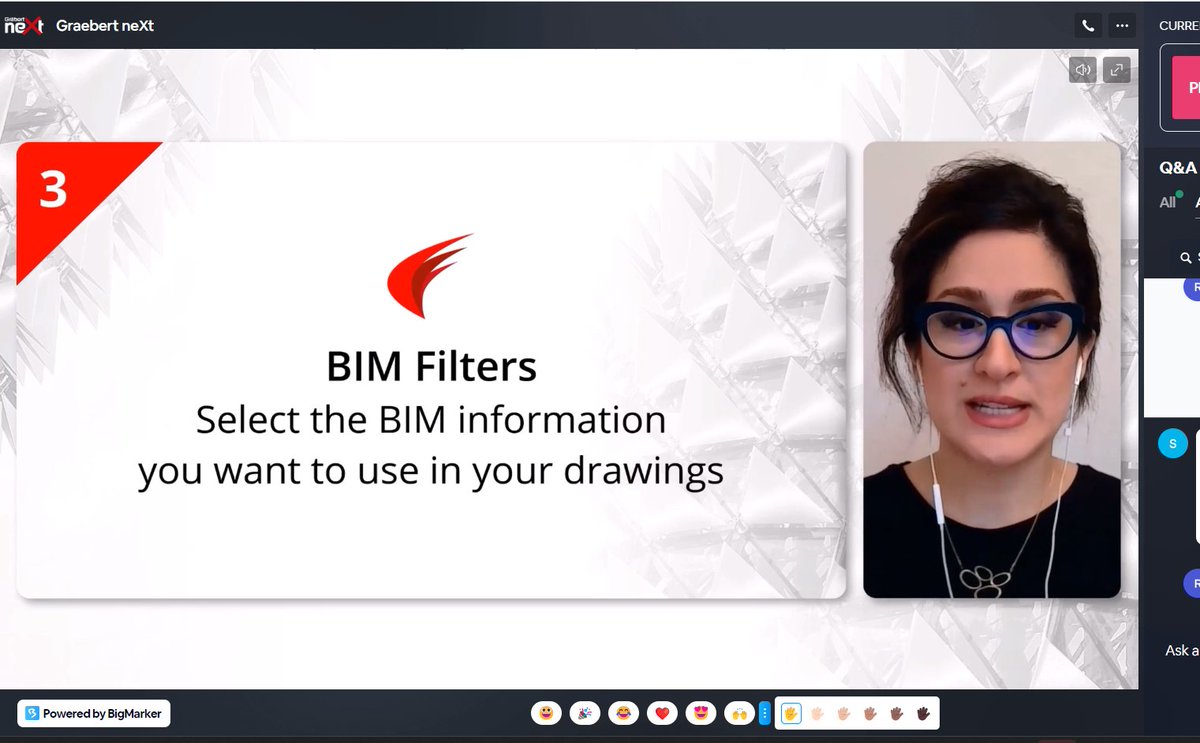 AminaSaeed000's tweet photo. Watch @NiknazAftahi live at #GraebertneXt 2023. Amazing presentation on BIM for CAD! @graebertcad https://t.co/97eDkHoPBX