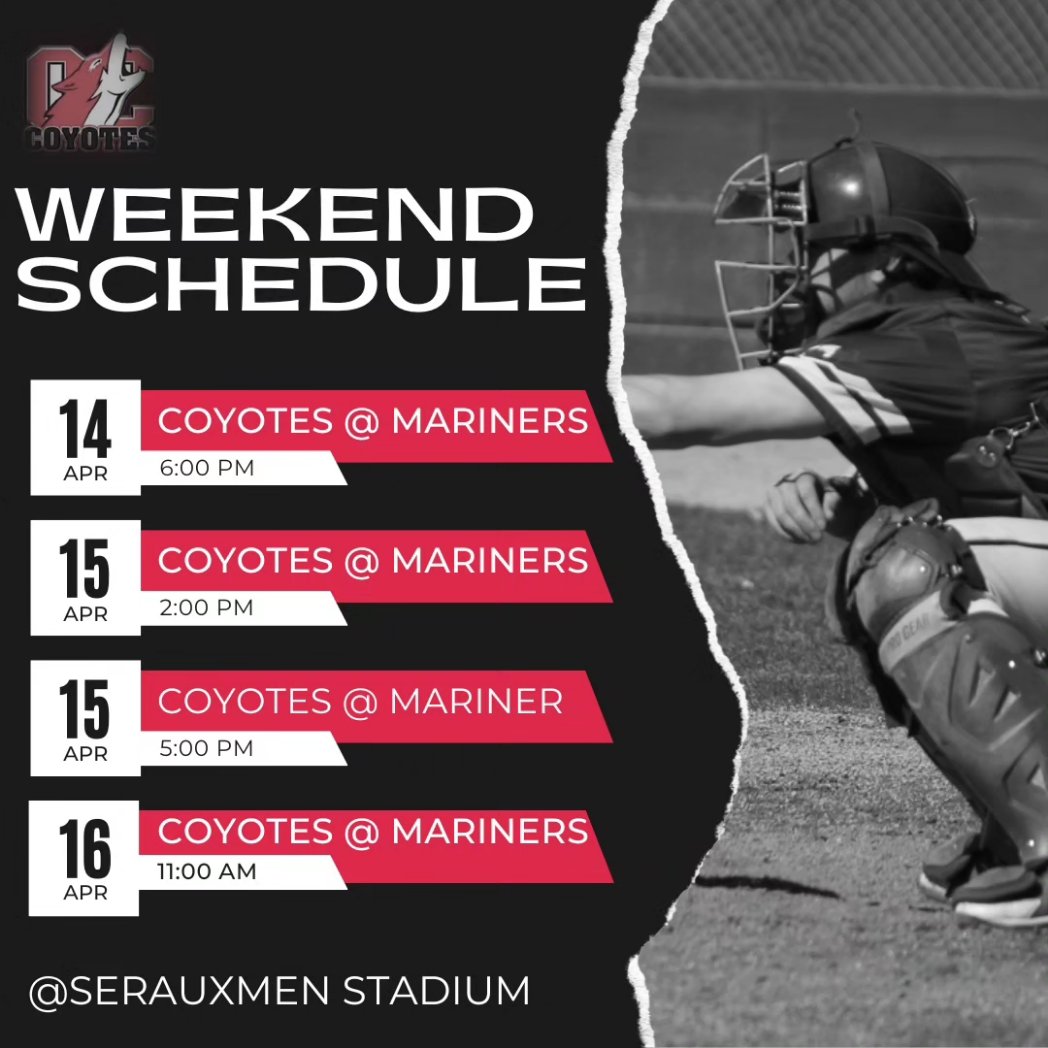 YotesBaseball's tweet image. Your Coyotes (6-4) travel to the island to take on @VIUBaseball (1-9).

Games start tomorrow with a Single 9, a doubleheader on Saturday, and the finale on Sunday.

#canadasleague #ccbcofficial #ccbc #occoyotesbaseball 

@OkanaganCollege @CCBaseballConf