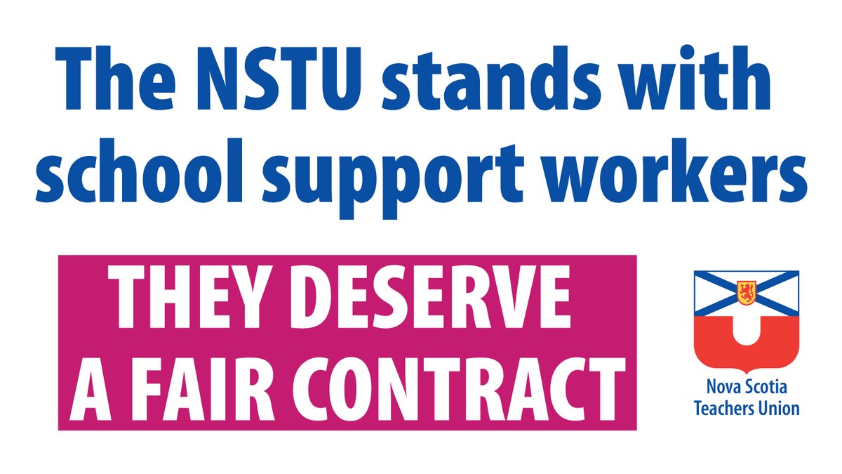 The NSTU stands with school support workers. 

They deserve a fair contract!

@cupenovascotia